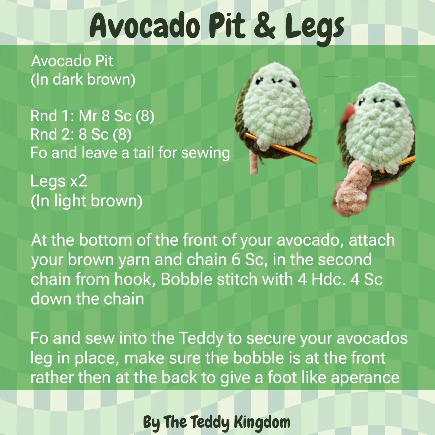 free crochet pattern the happy avocado