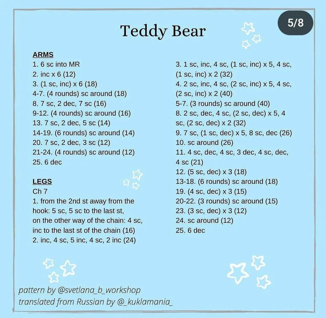 Free crochet pattern to create the cutest little teddy bear🧸