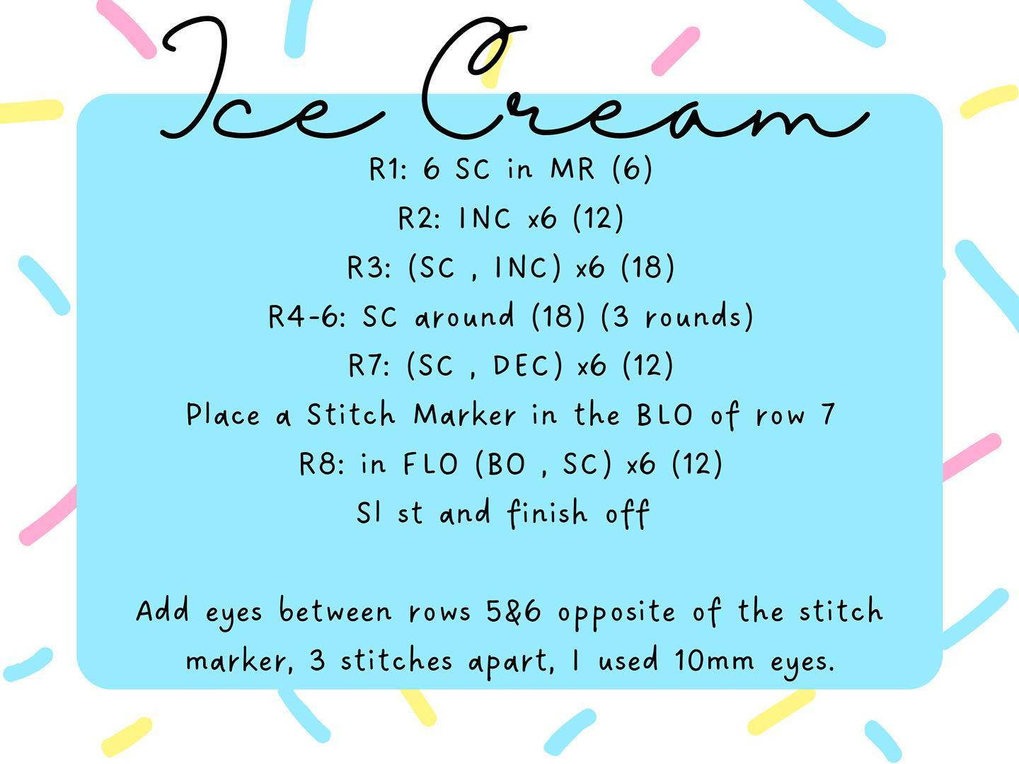 free no sew mini ice cream pattern