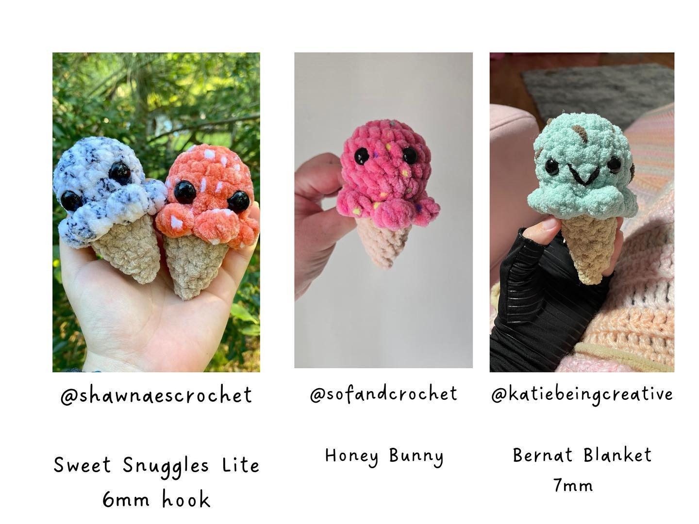 free no sew mini ice cream pattern