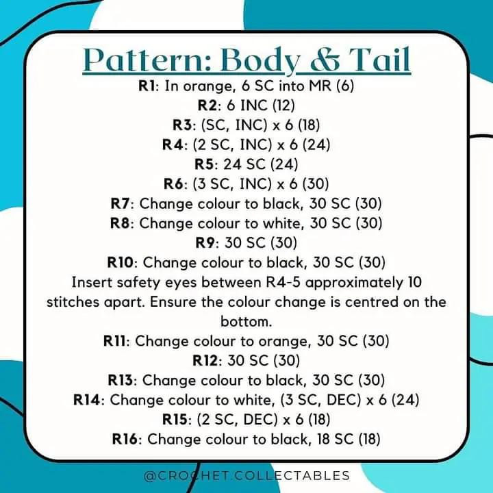 free no sew pattern clownfish