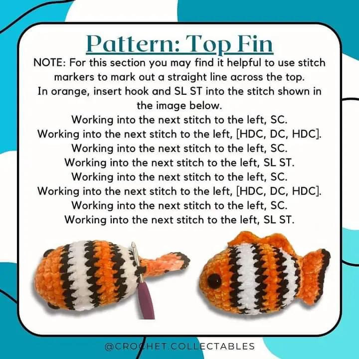 free no sew pattern clownfish