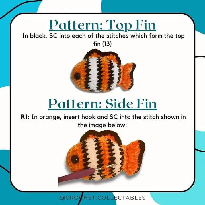 free no sew pattern clownfish