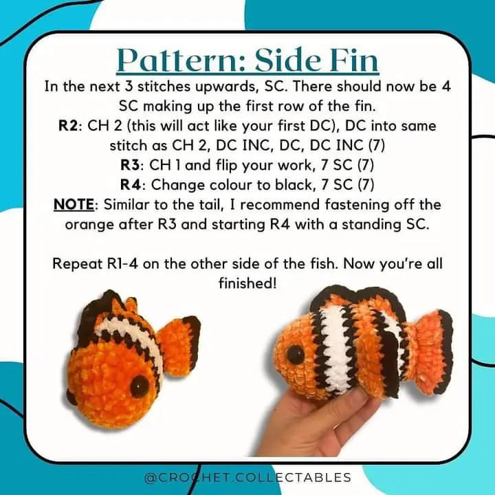 free no sew pattern clownfish