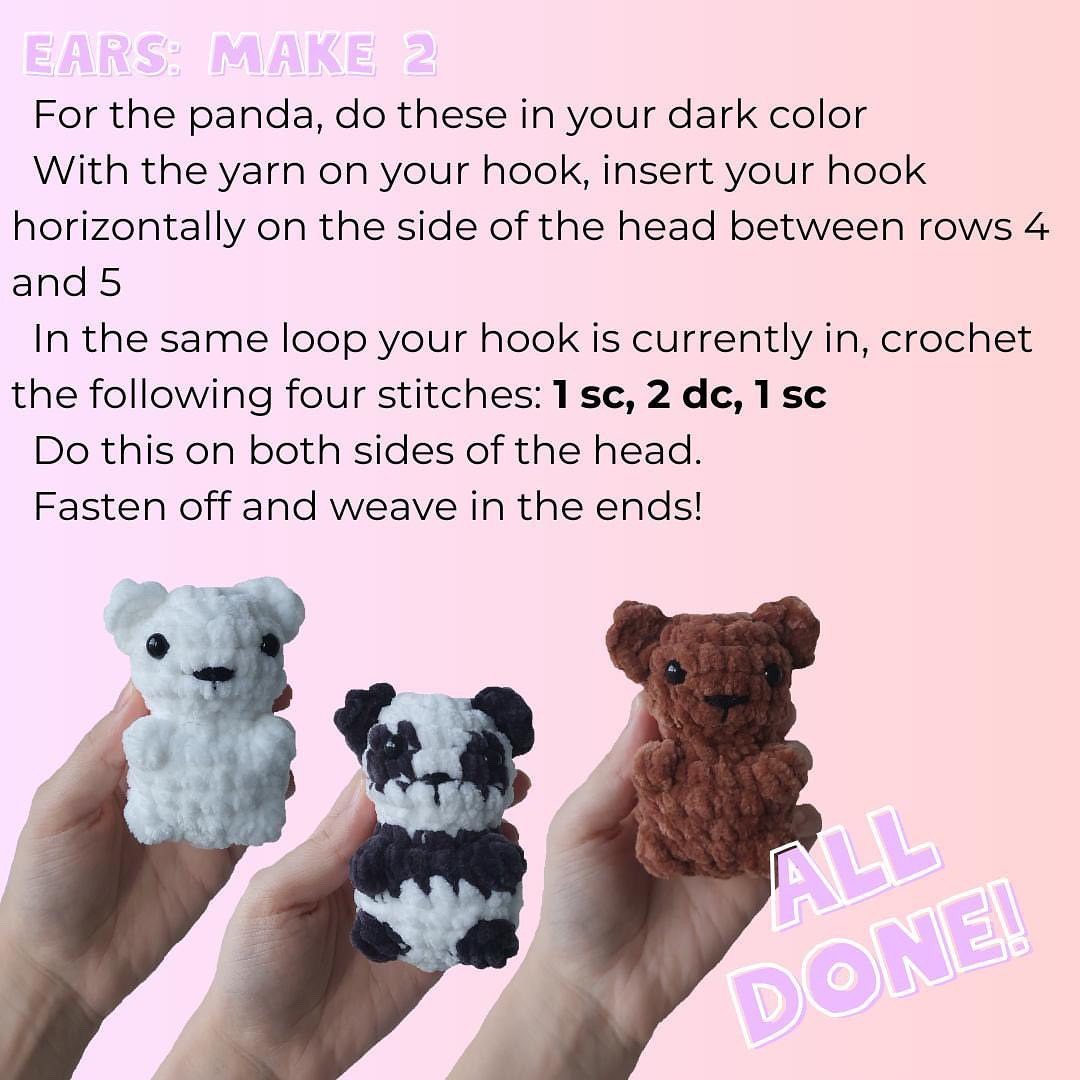 free no sew pattern mini bears