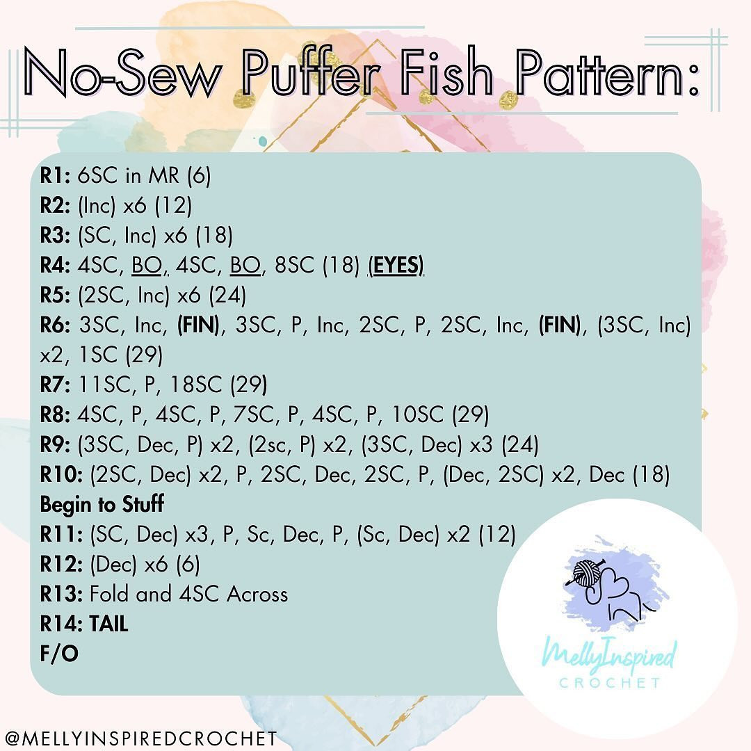 free no sew puffer fish pattern