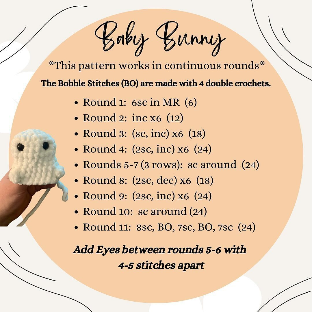 free pattern baby bunny white and brown