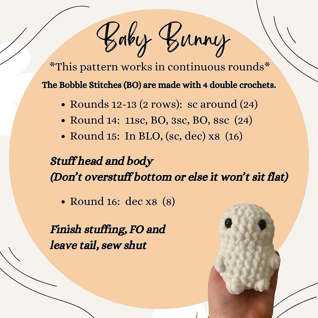 free pattern baby bunny white and brown