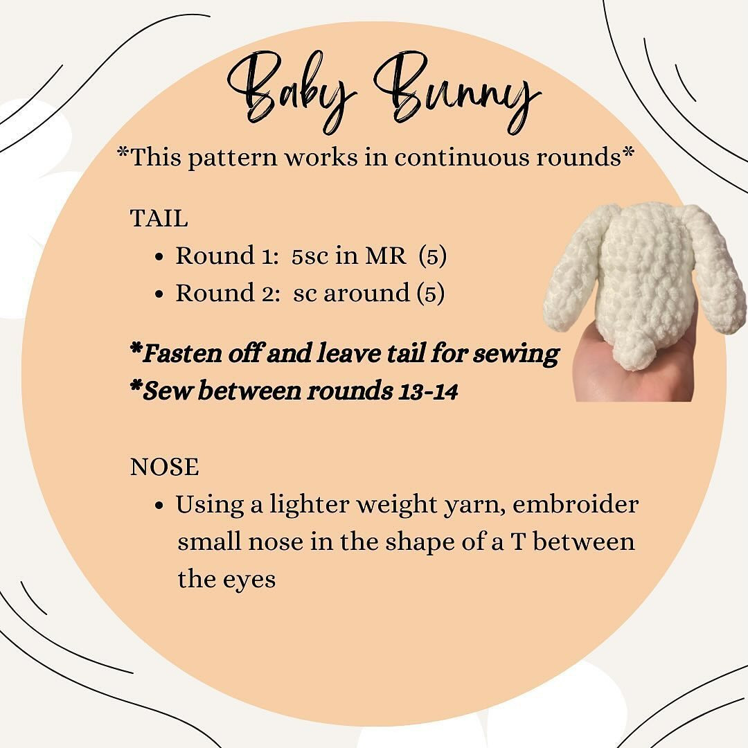 free pattern baby bunny white and brown