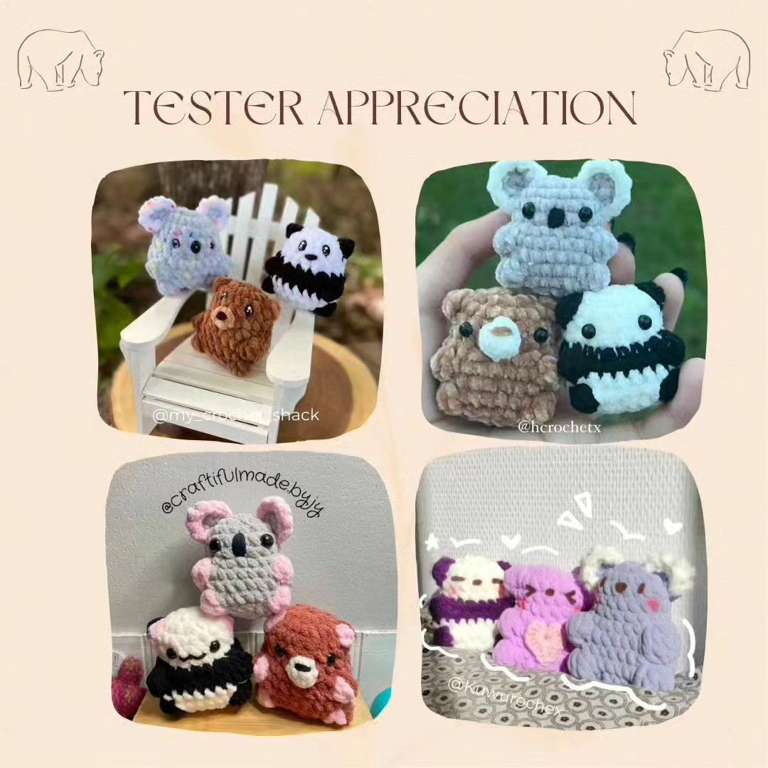 free pattern bear, koala, panda,