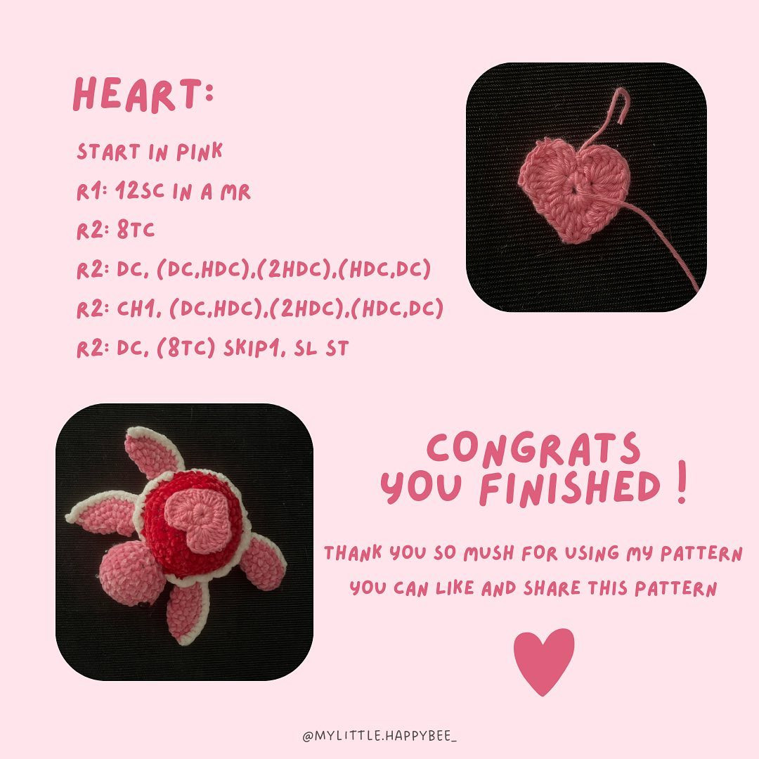 free pattern heart turtle