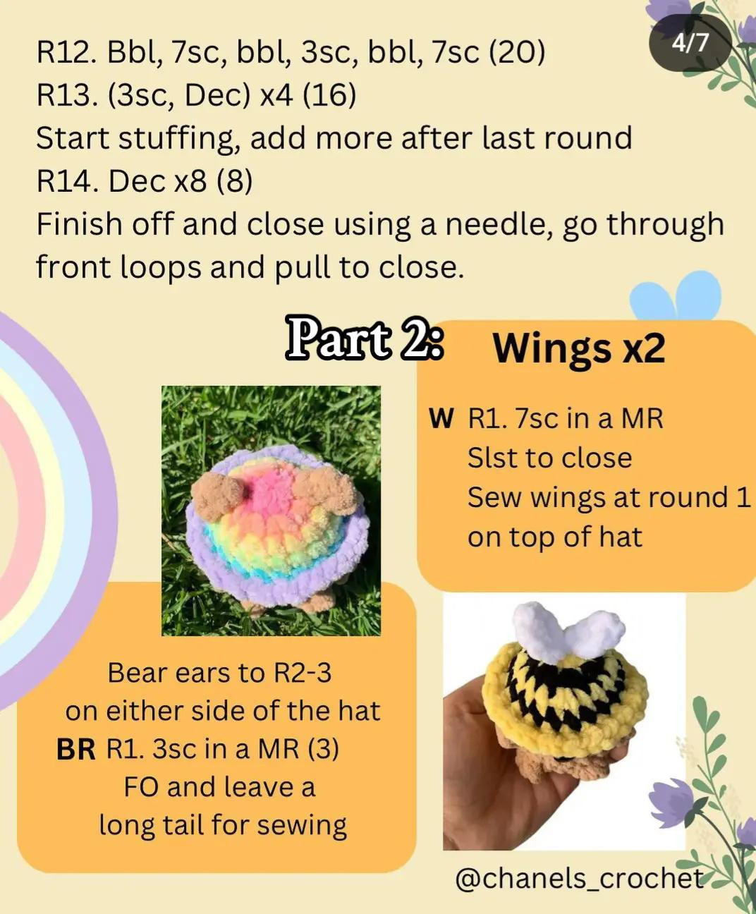 free pattern mini bear in hat