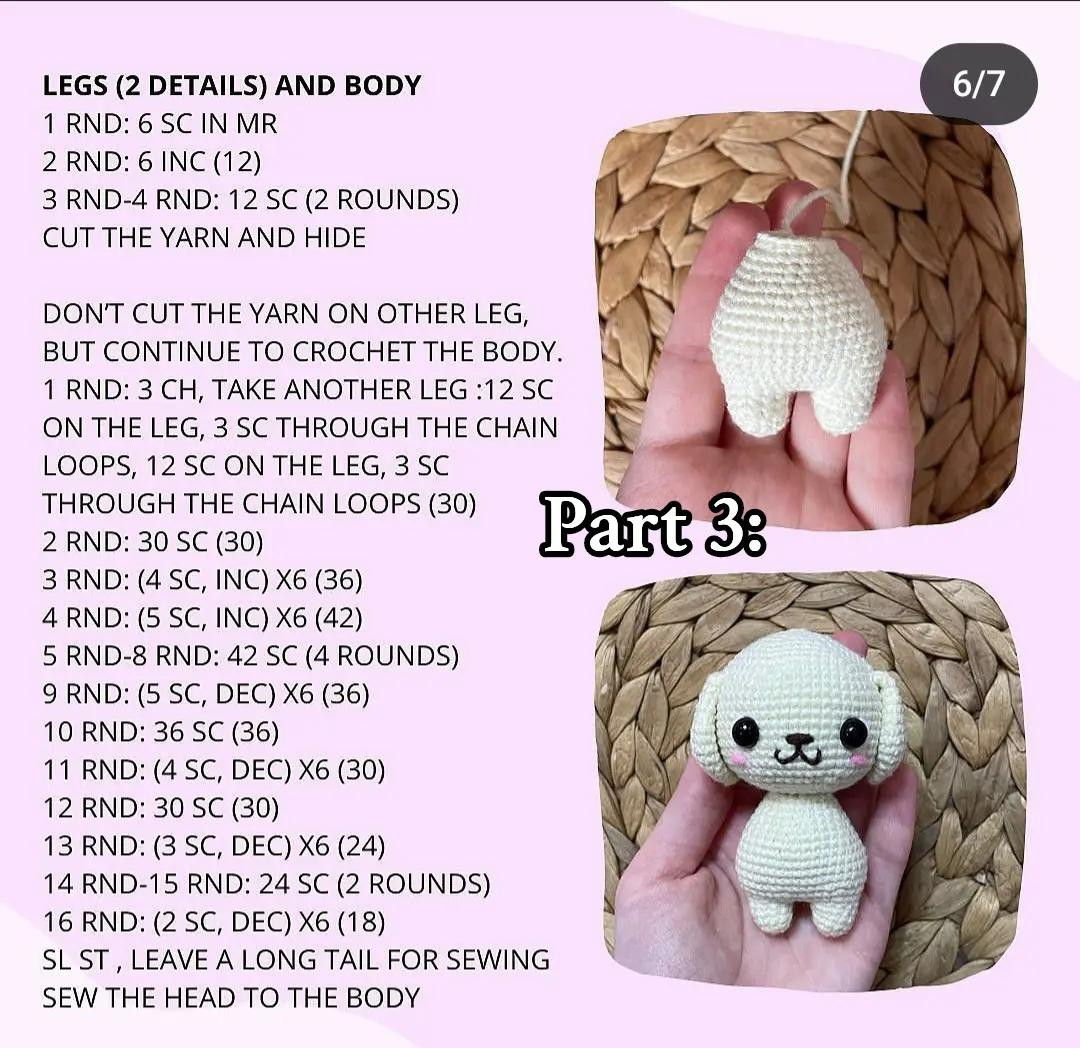 free pattern mini bear in hat