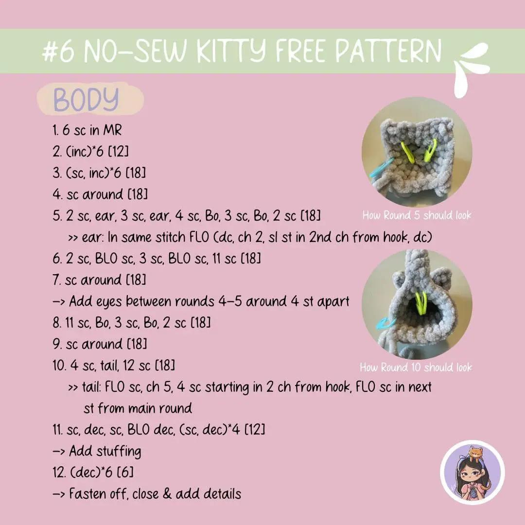 free pattern no sew kitty