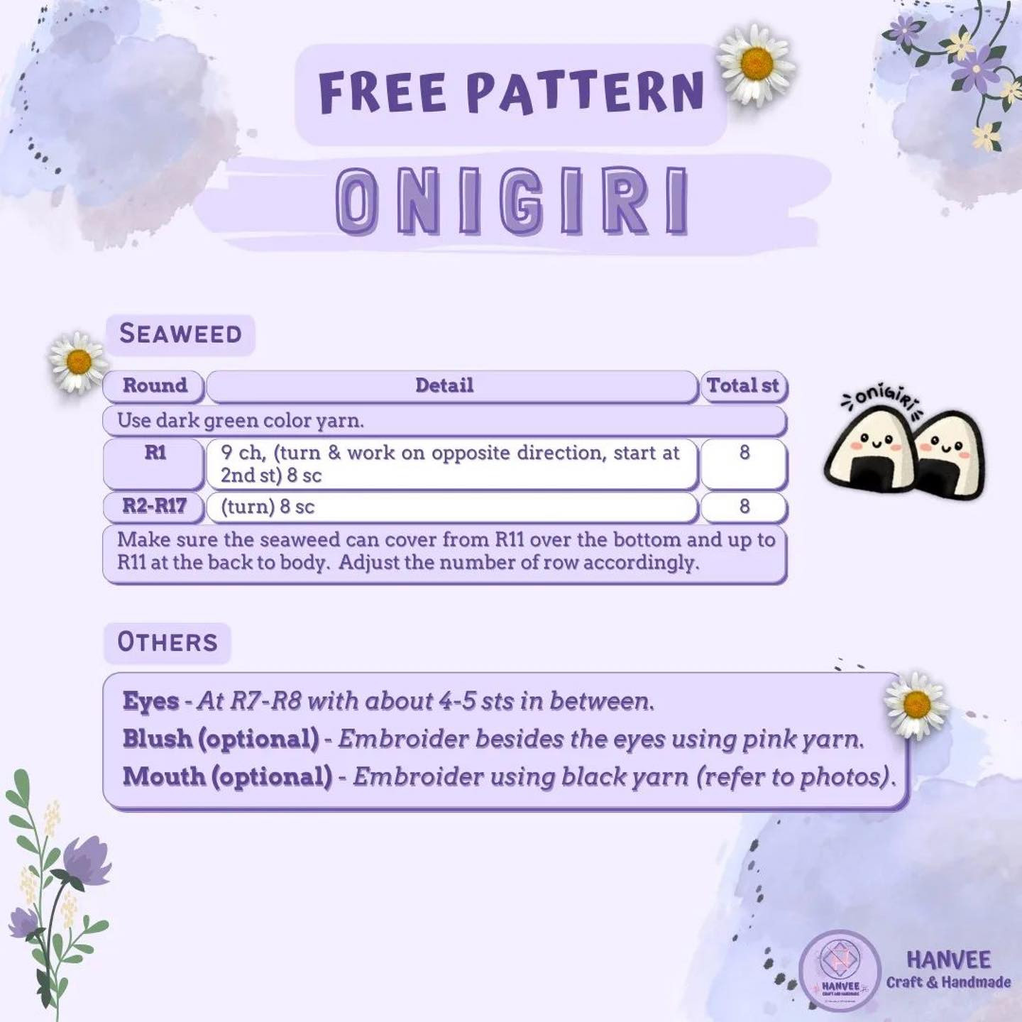 free pattern onigiri