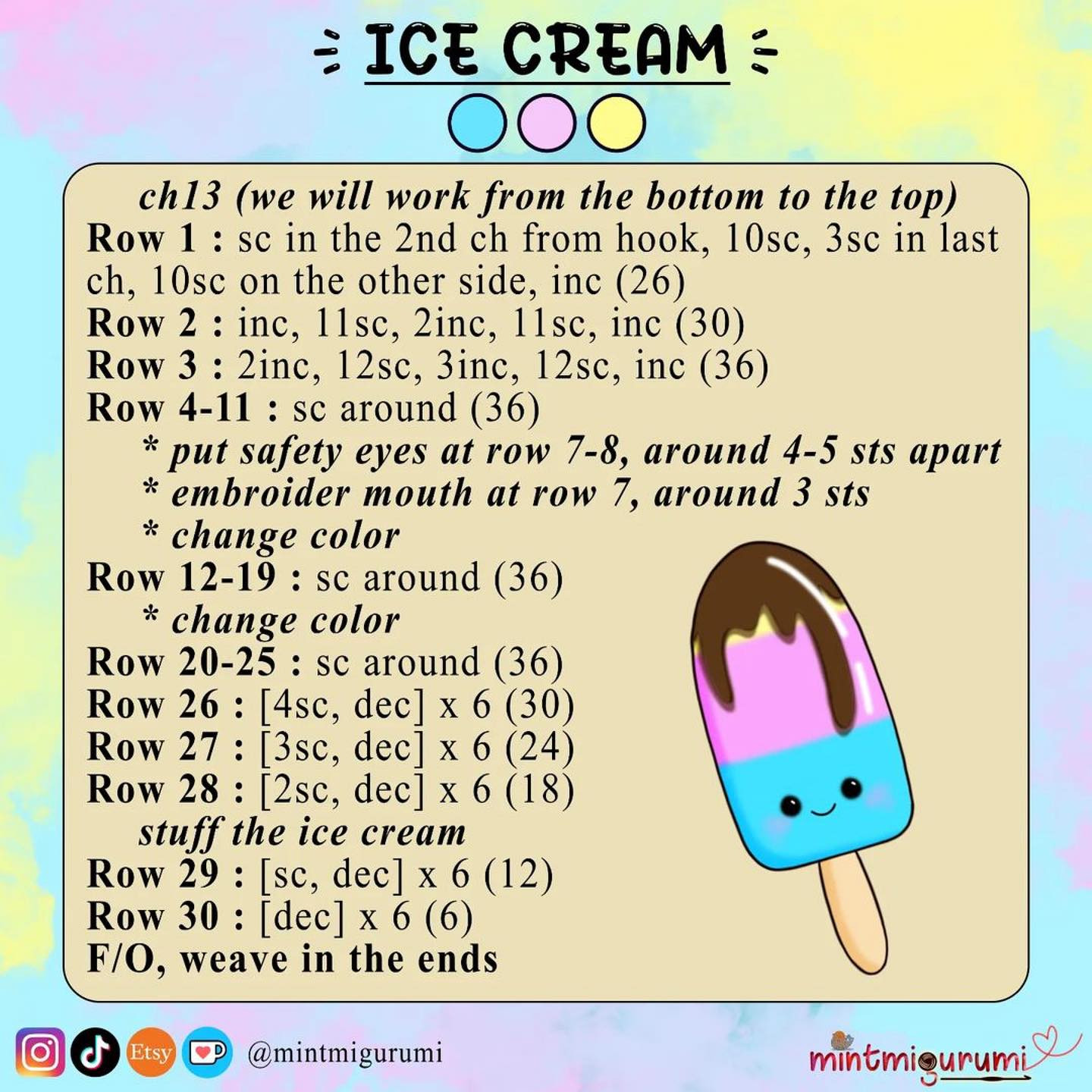 free pattern popsicle ice cream