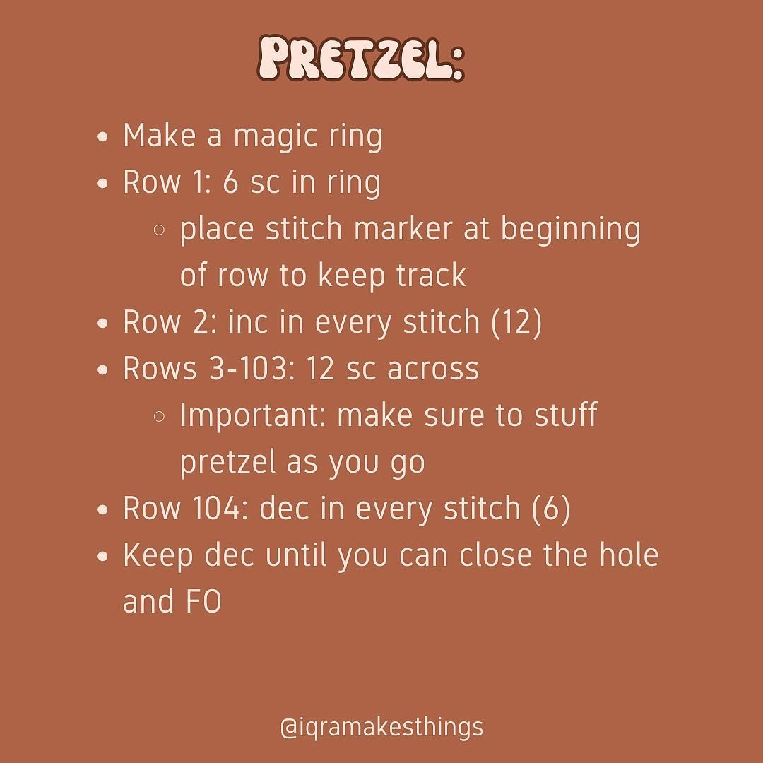 free pattern pretzel plushie