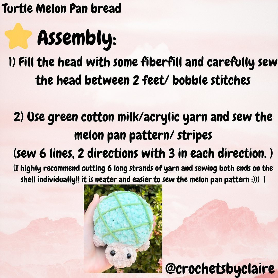 free pattern turtle melon pan bread