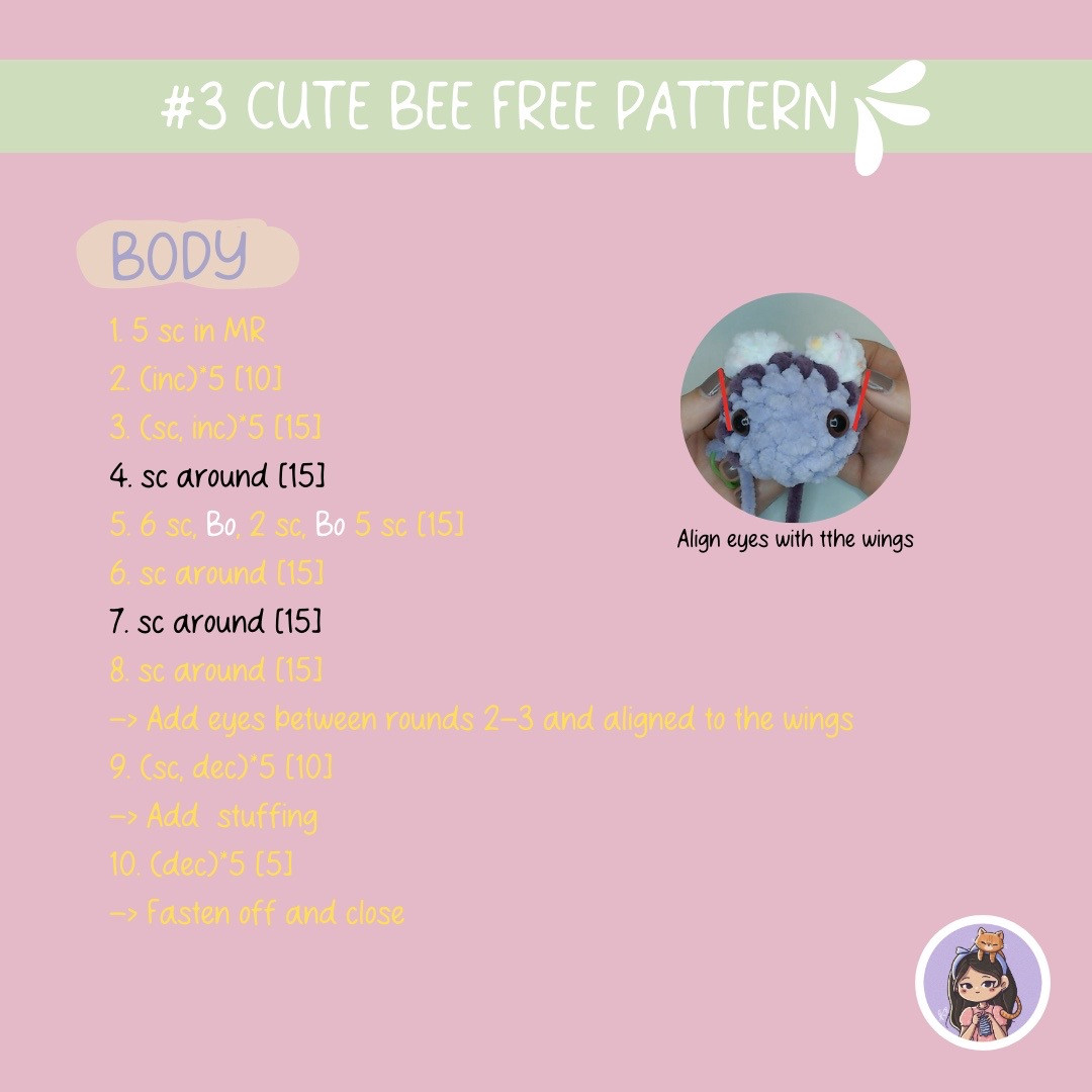 free patterns cute bee