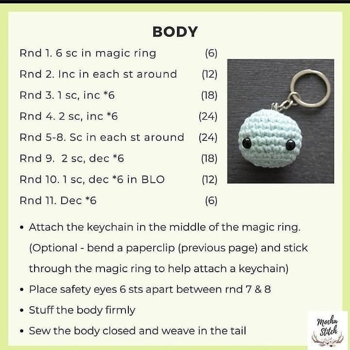 jellyfish keychain free pattern