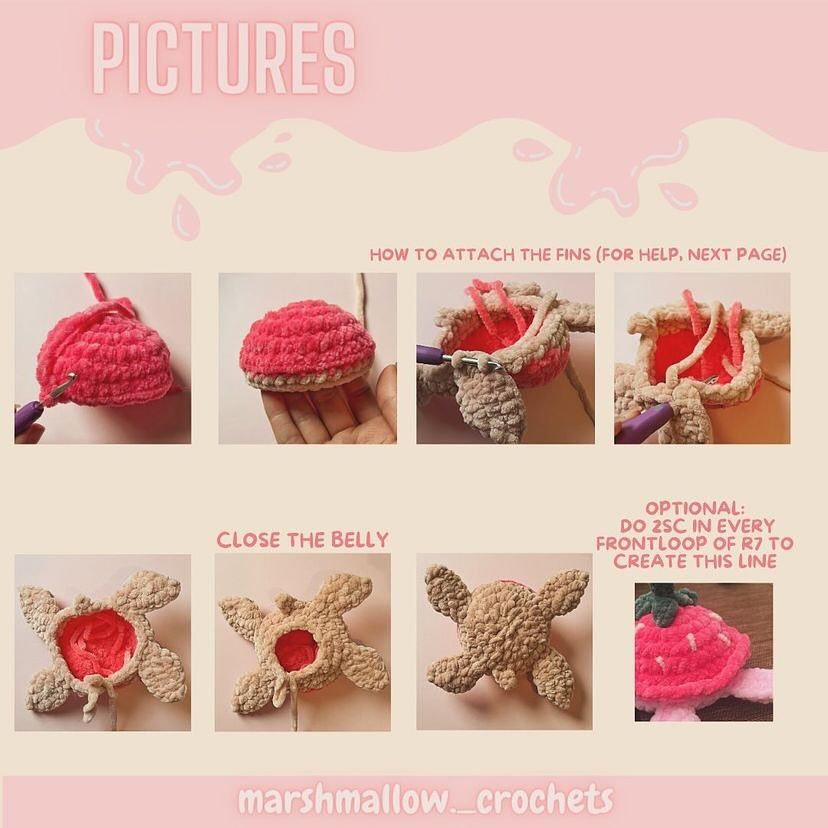 mini strawberry turtle low sew free pattern