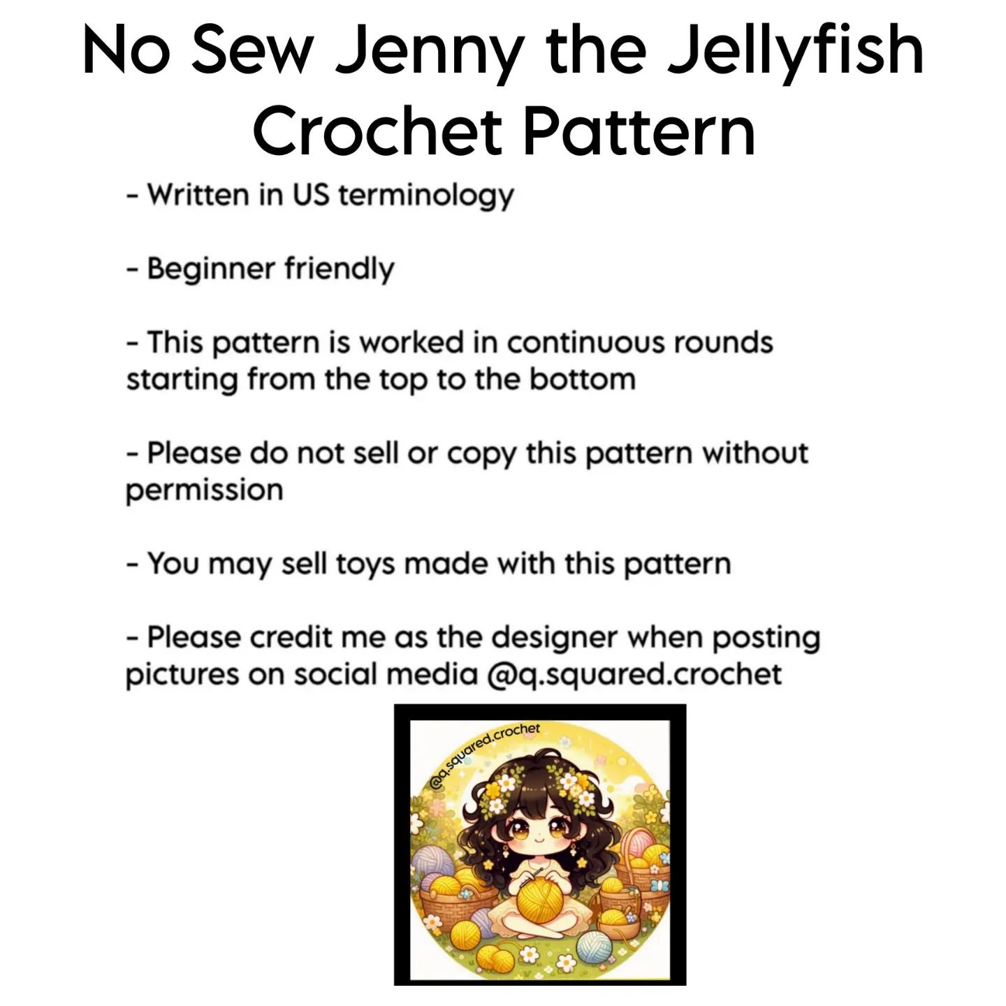 no sew jenny the jellyfish crochet pattern