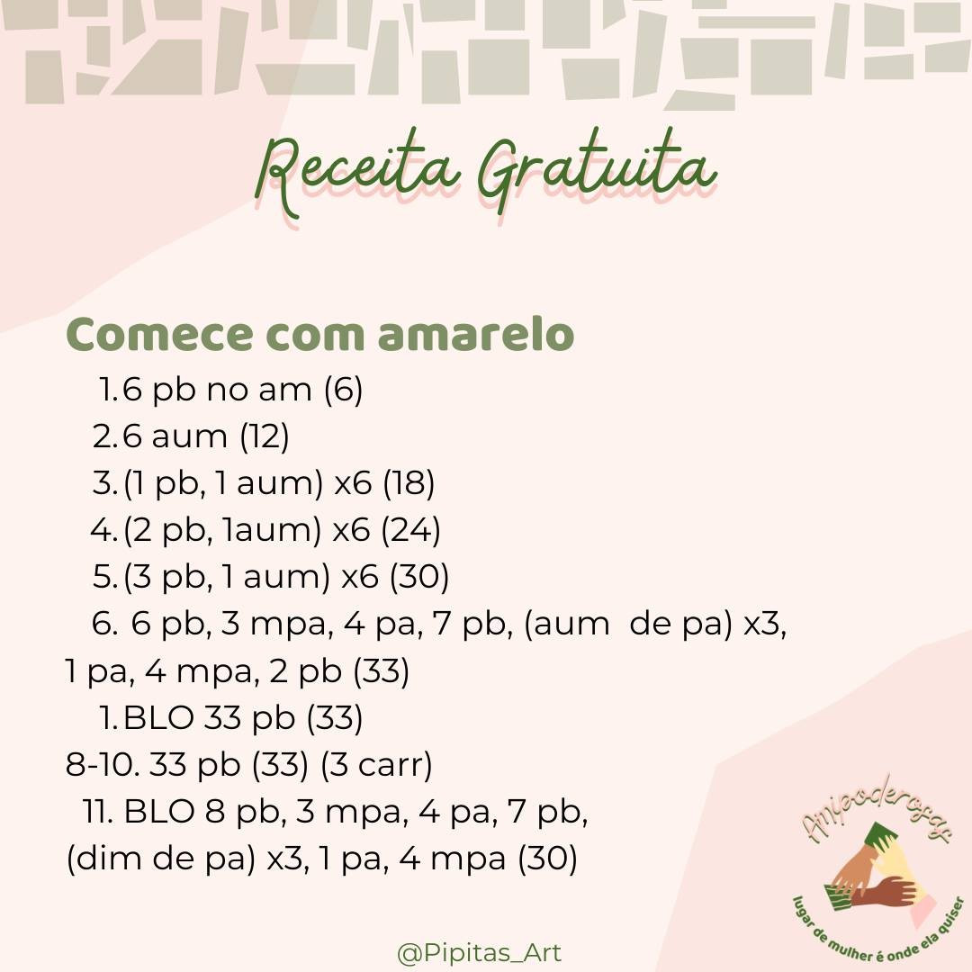 Olá crocheteires! Receita gratuita no ar!