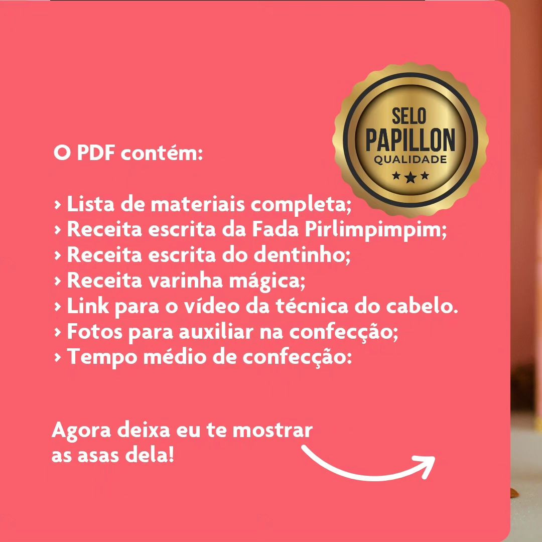 Pré-venda da #Fada mais bela do mundo encantado!
Essa é a Pirlimpimpim ✨, uma fada do dente muito encantadora e cheia de detalhes que arrebatam os corações por onde ela passa.