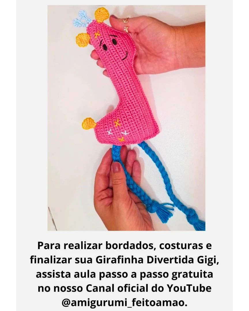 *RECEITA FREE*
GIRAFINHA DIVERTIDA GIGI DE AMIGURUMI _ 20cm
PADRÃO DA ARTESÃ MARI TREVISAN