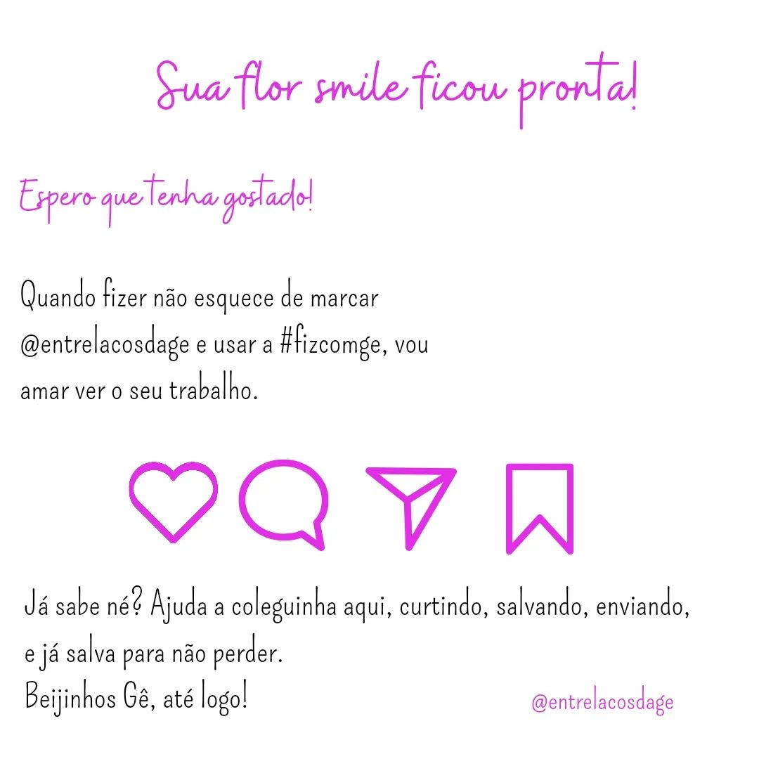 RECEITA GRÁTIS 🌸🙂
Flor smile indie
Espero que gostem e façam bastante.
Ela é super rápida e gostosa de fazer.