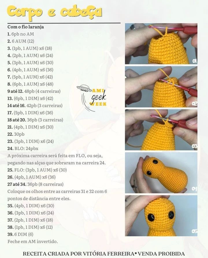 🧡 Receita gratuita desenhada por @amigurumisdavit

Free patterns every day!