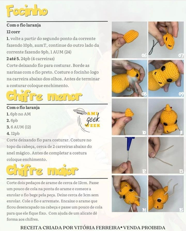 🧡 Receita gratuita desenhada por @amigurumisdavit

Free patterns every day!