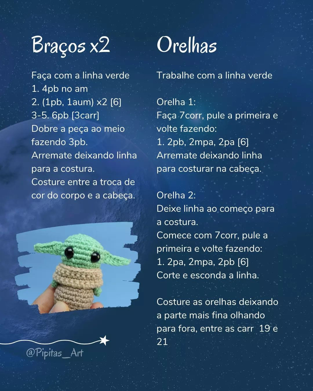 Receita gratuita desse fofo, de apenas 6cm, pra vocês 💫