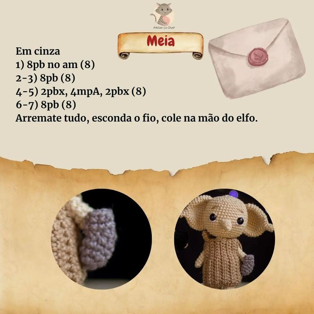 💫Receita gratuita - o Elfo Livre💫

Um pouco atrasada, mas aqui está a receita gratuita comemorativa de 1 ano da loja de padrões, que iniciou com o primeiro E-Book Escola de Magia.