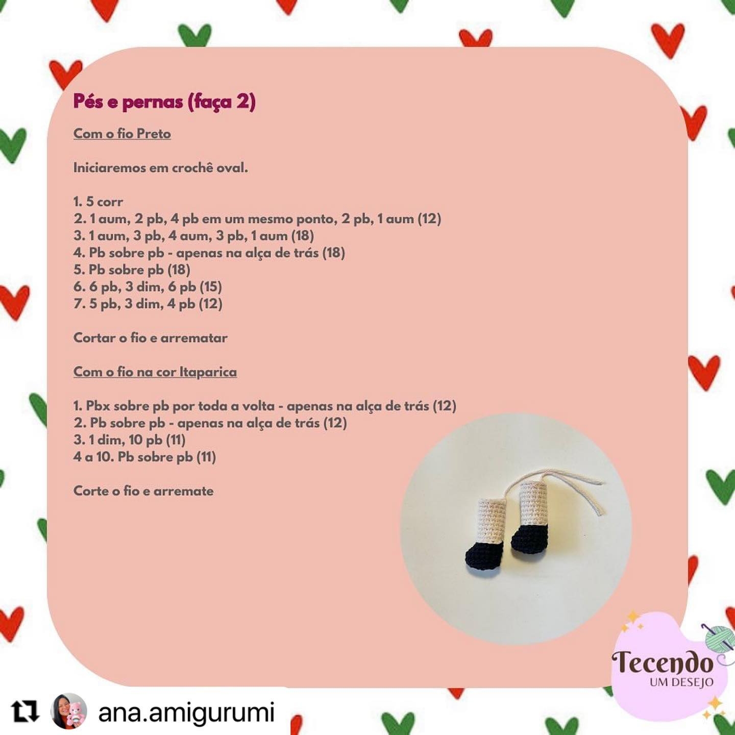 RECEITA GRATUITA
Bonequinha Anabella da @ana.amigurumi
AMEI!!!😍