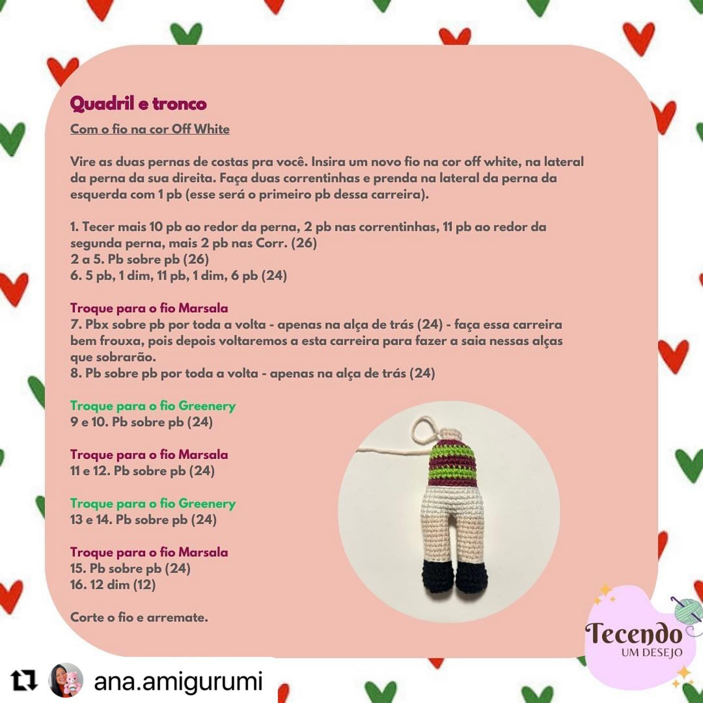 RECEITA GRATUITA
Bonequinha Anabella da @ana.amigurumi
AMEI!!!😍