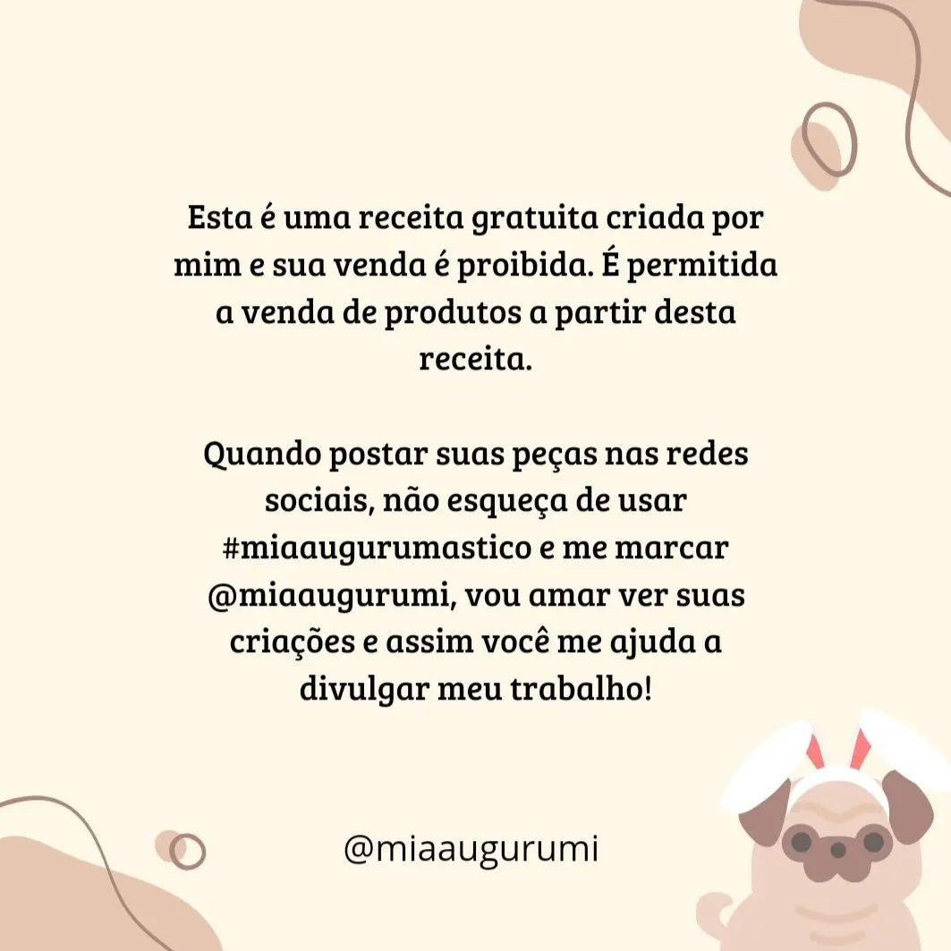 Receita gratuita❤️
Que fofo!😍
Por @miaaugurumi
Por favor!