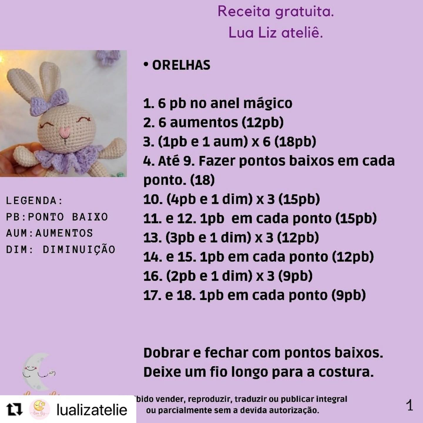 RECEITA GRATUITA

Receitinha chocalho Coelhinha da @lualizatelie