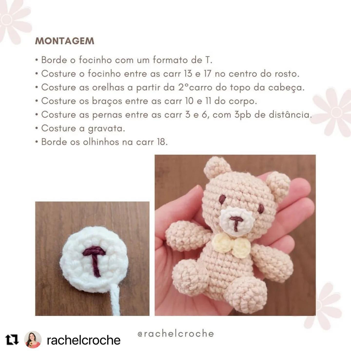 RECEITA GRATUITA
Receitinha fofa da @rachelcroche

Apaixonada nesse mini 🐻