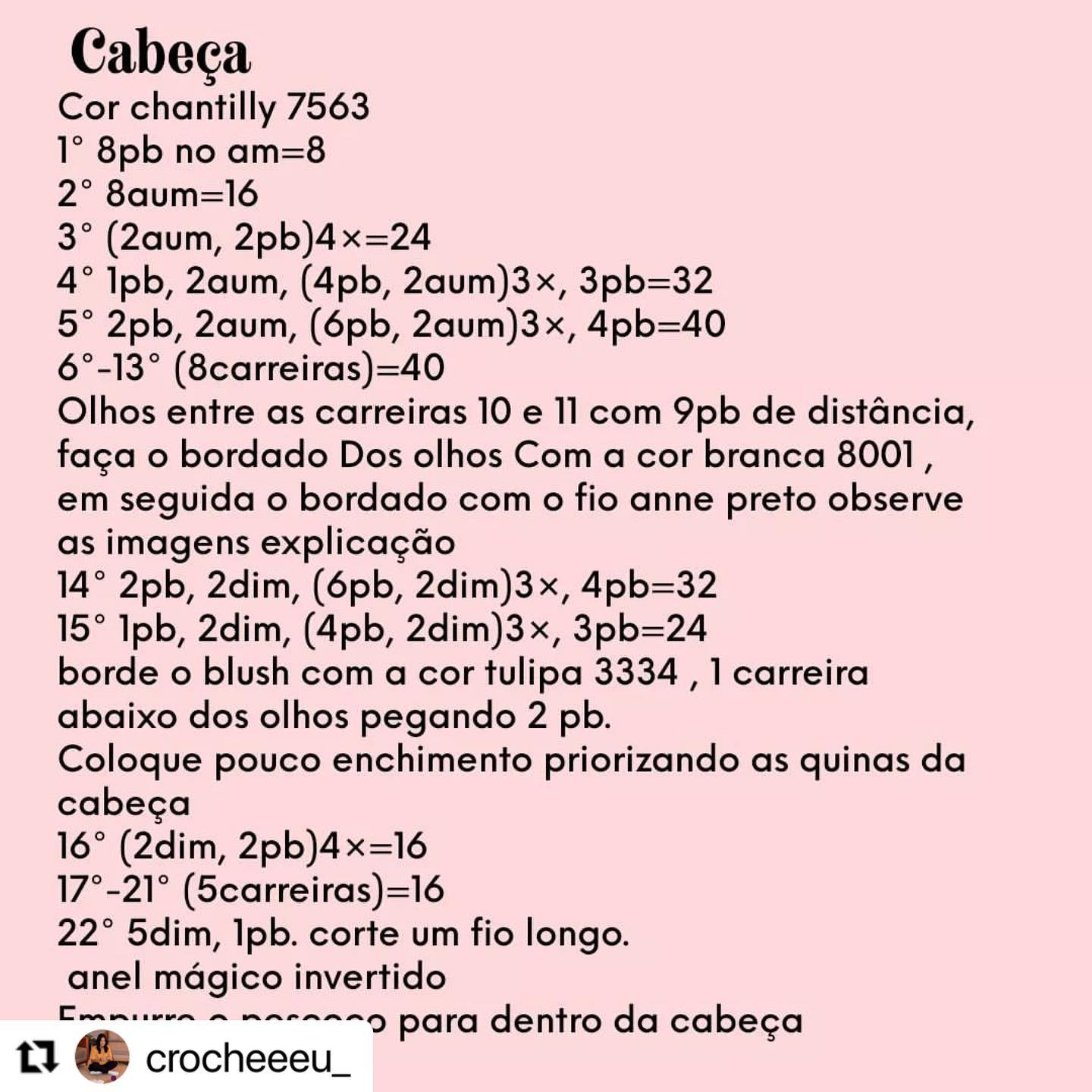 RECEITA GRATUITA
Receitinha Minigeek da @crocheeeu_

Já estão seguindo ela? Sigam lá que tem muitas novidades.