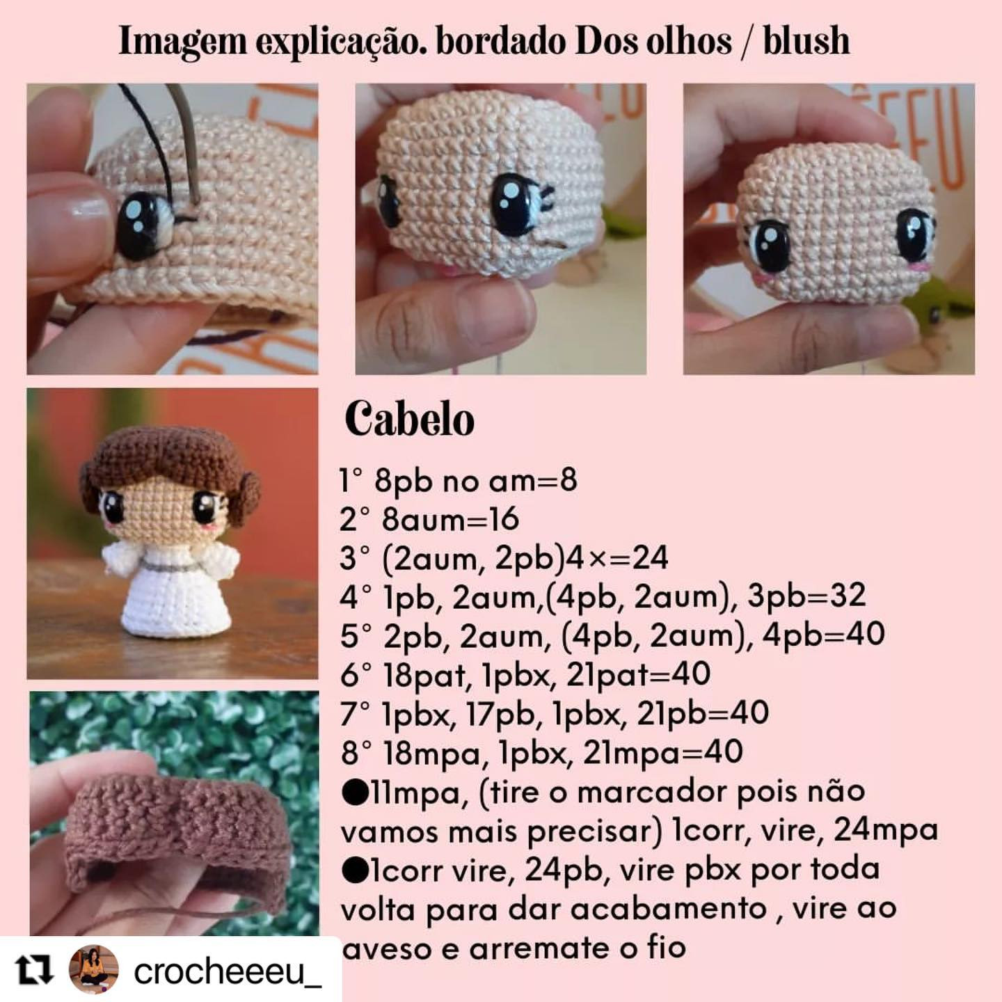 RECEITA GRATUITA
Receitinha Minigeek da @crocheeeu_

Já estão seguindo ela? Sigam lá que tem muitas novidades.