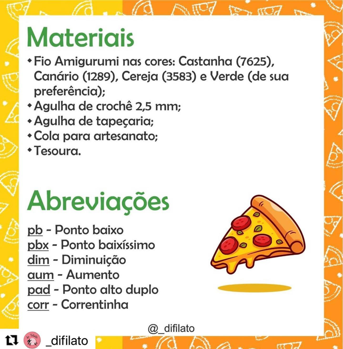 RECEITA GRATUITA
Receitinha pizza da @_difilato

Já estão seguindo ele?? Sigam lá que tem muitas novidades.