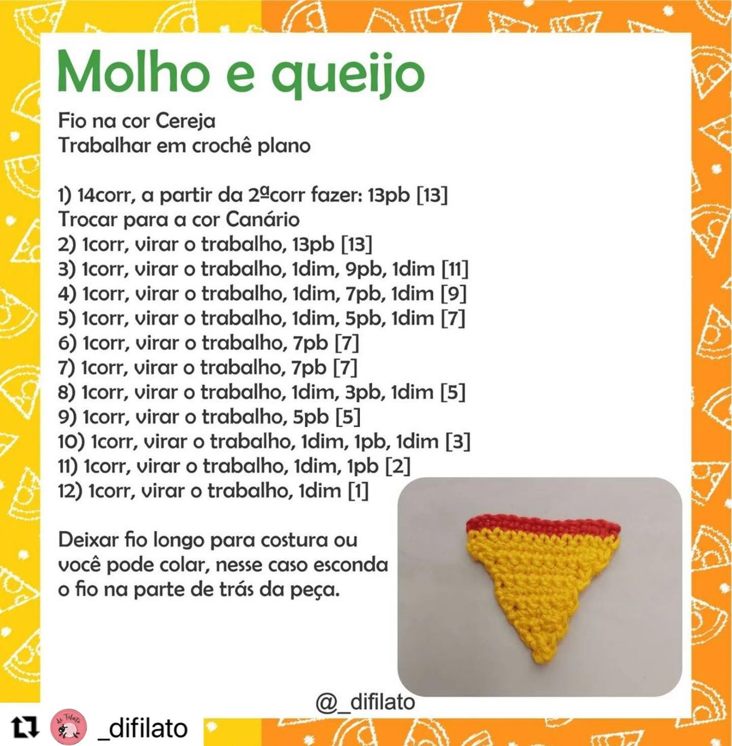 RECEITA GRATUITA
Receitinha pizza da @_difilato

Já estão seguindo ele?? Sigam lá que tem muitas novidades.