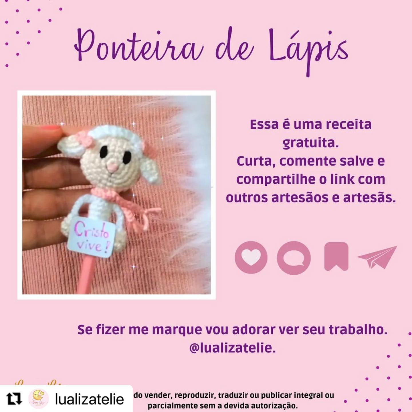 RECEITA GRATUITA

Receitinha Ponteira de Lápis Páscoa da @lualizatelie