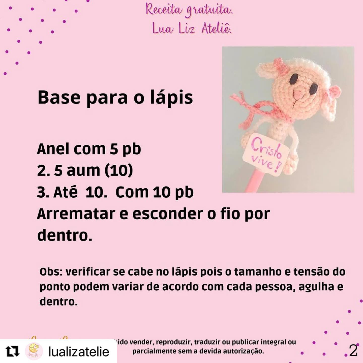 RECEITA GRATUITA

Receitinha Ponteira de Lápis Páscoa da @lualizatelie