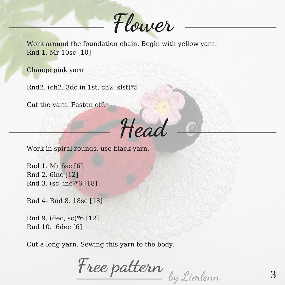 red ladybug free crochet pattern