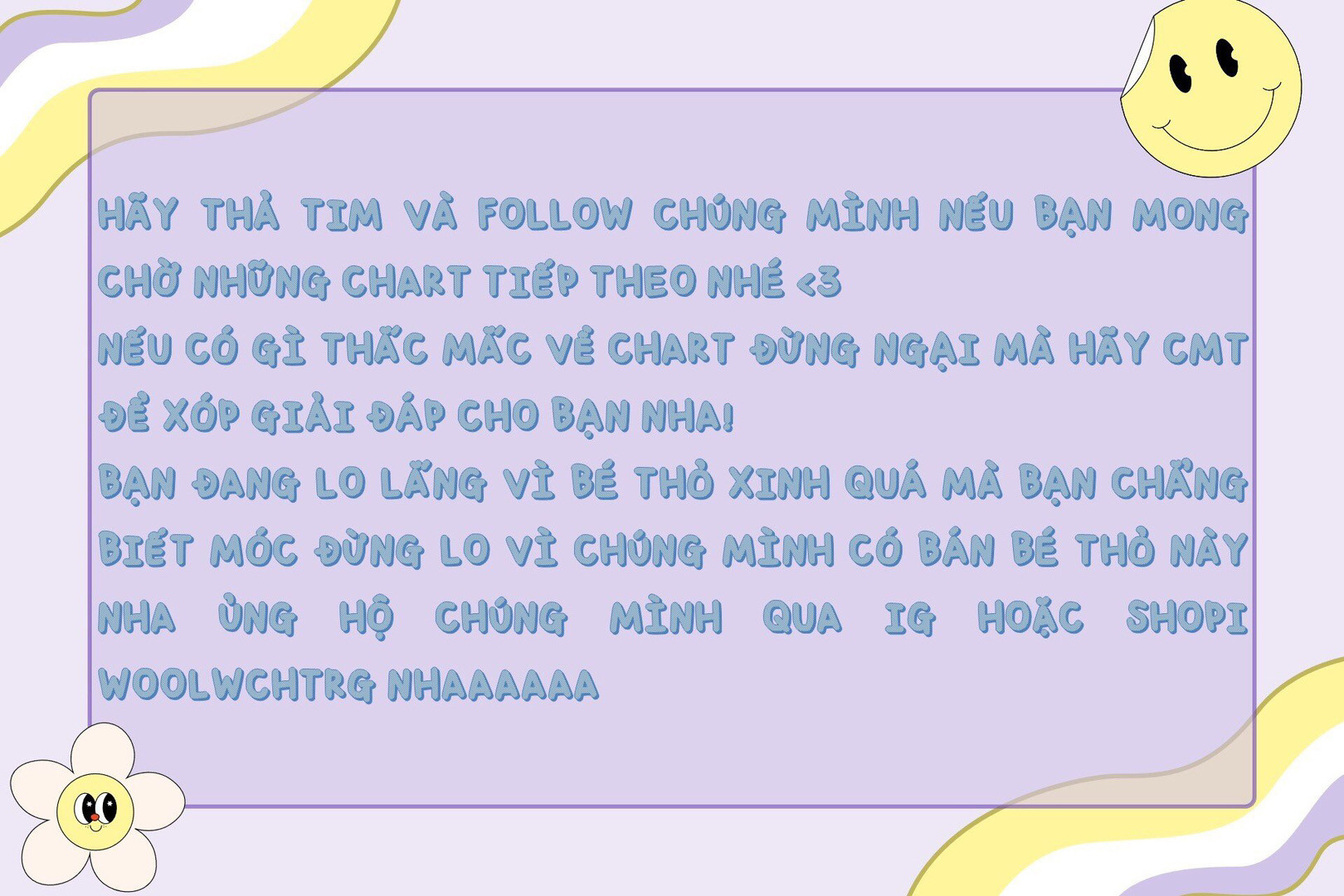 thỏ đội mũ chart 2-p1 hê hê tui đã quay trở lại rùi đây, chart bé thỏ siu siu đang iu đây nè | bạn đang lo lắng vì bé thỏ xinh quá mà bạn chẳng biết móc?