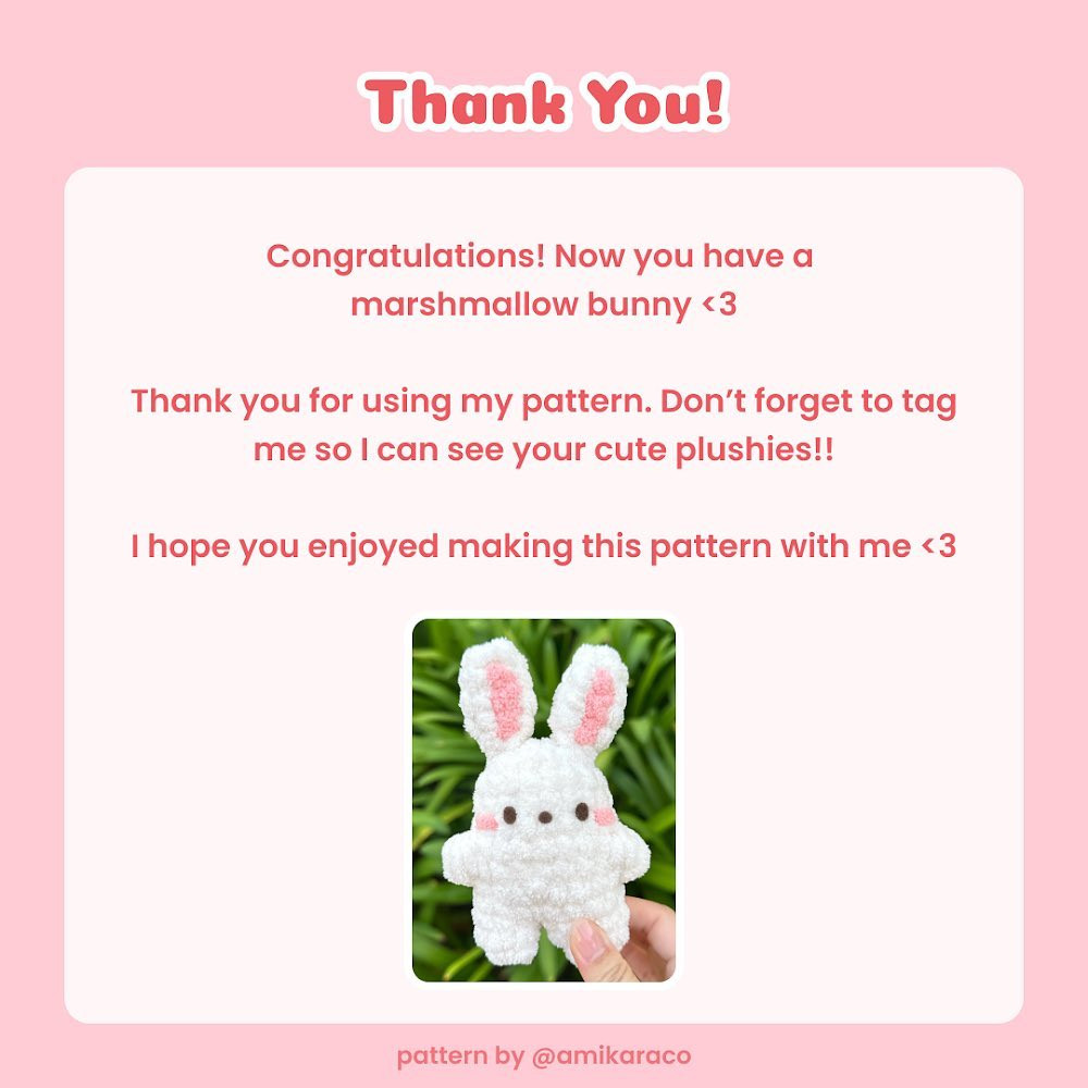 white rabbit crochet pattern with pink ears