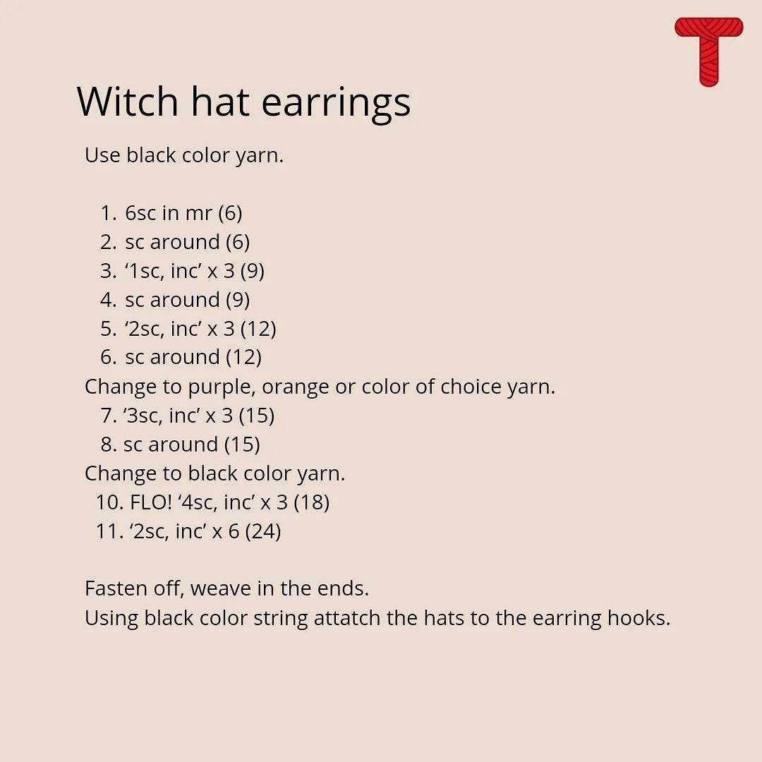 witch hat earrings