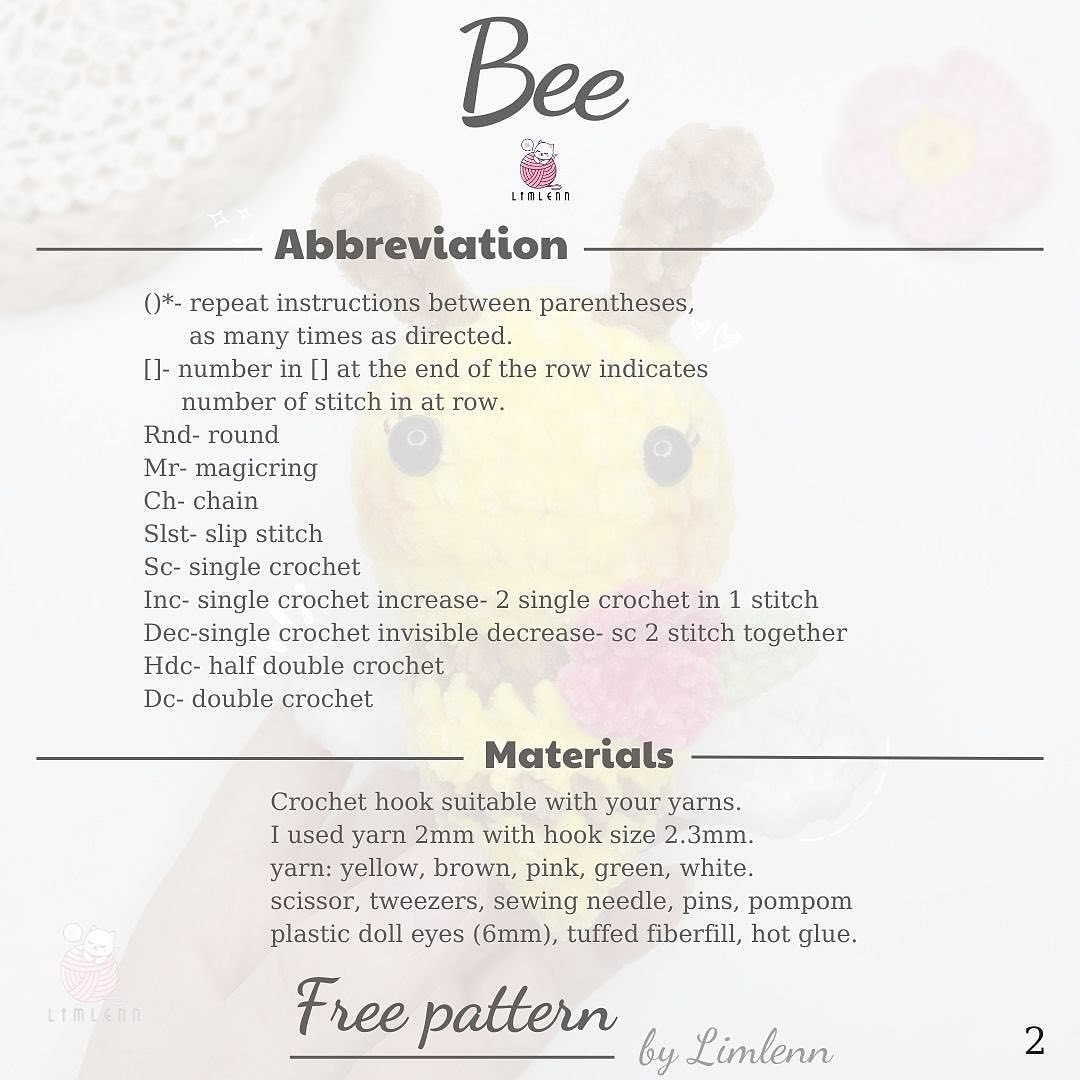 yellow bee Pattern